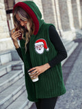 Santa Open Front Hooded Vest Coat - felvior