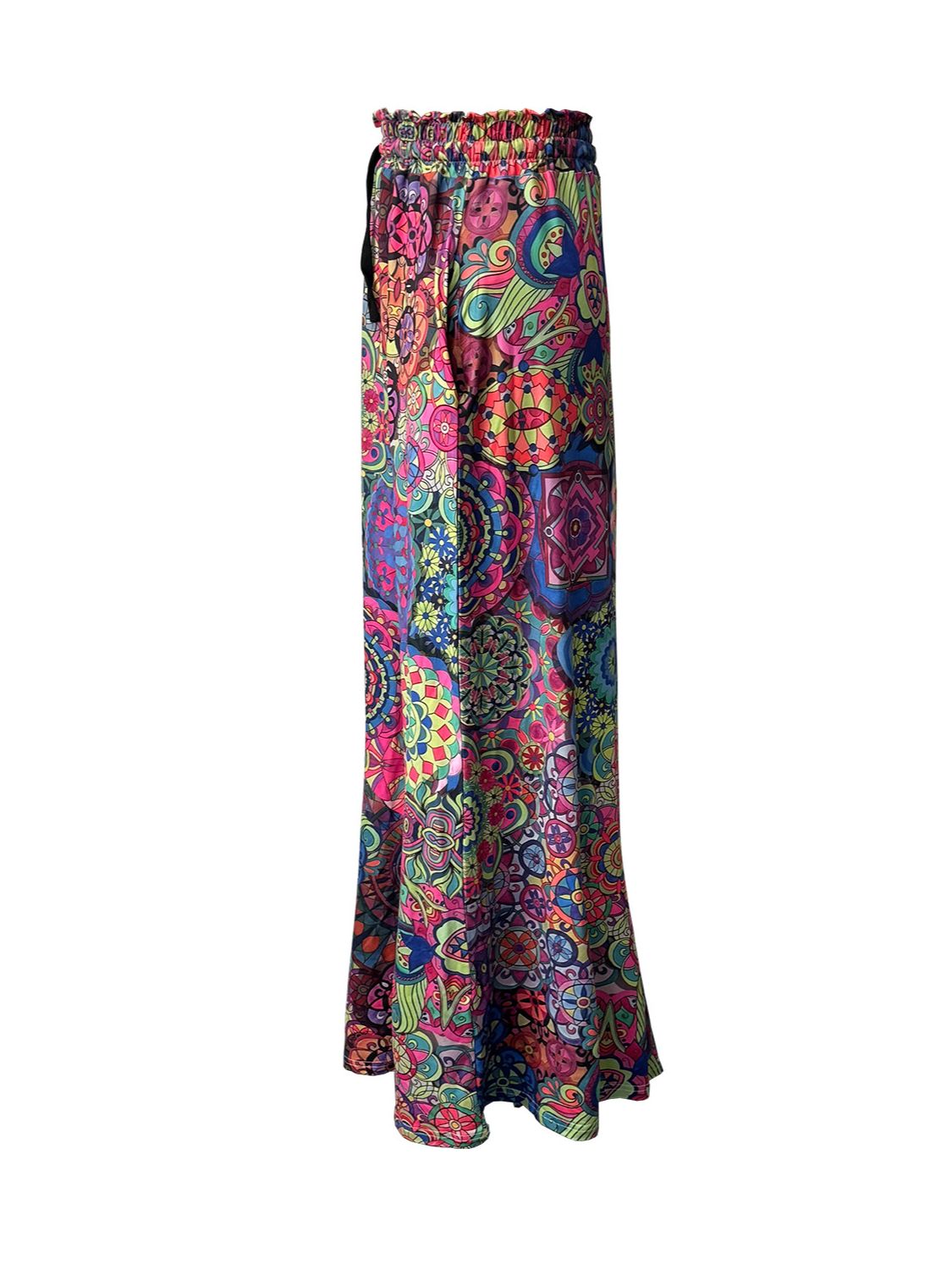 Printed Maxi Skirt with Pockets - felvior