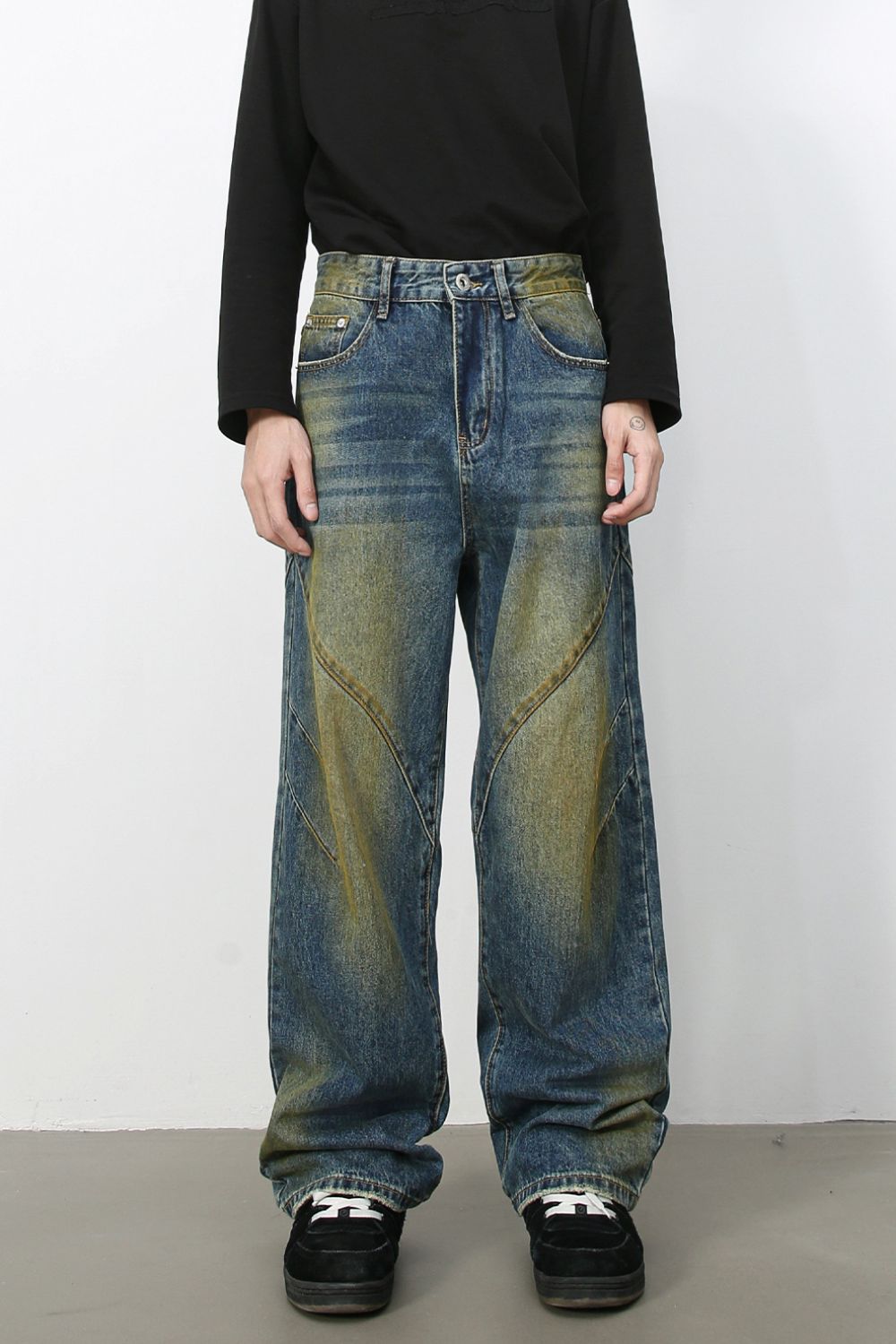 Men's Washed Jeans with Pockets