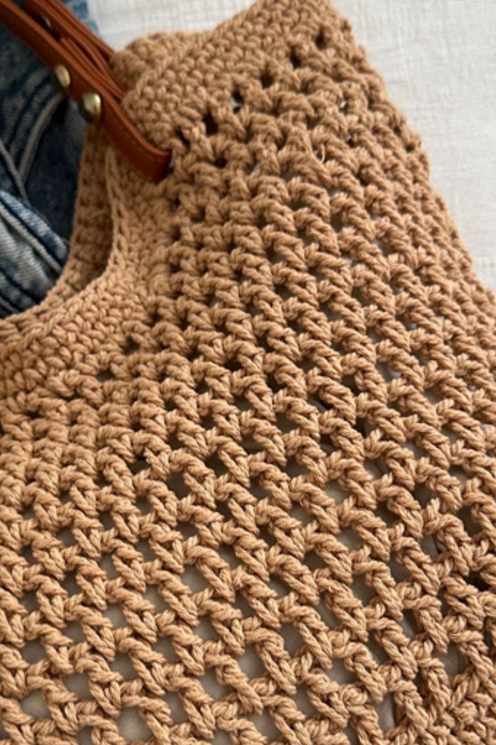 Openwork Woven Tote Bag Secondary image