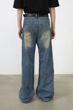 Men's Washed Wide Leg Jeans