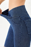 Basic Bae Asymmetrical Waist Denim Shorts with Pockets - felvior