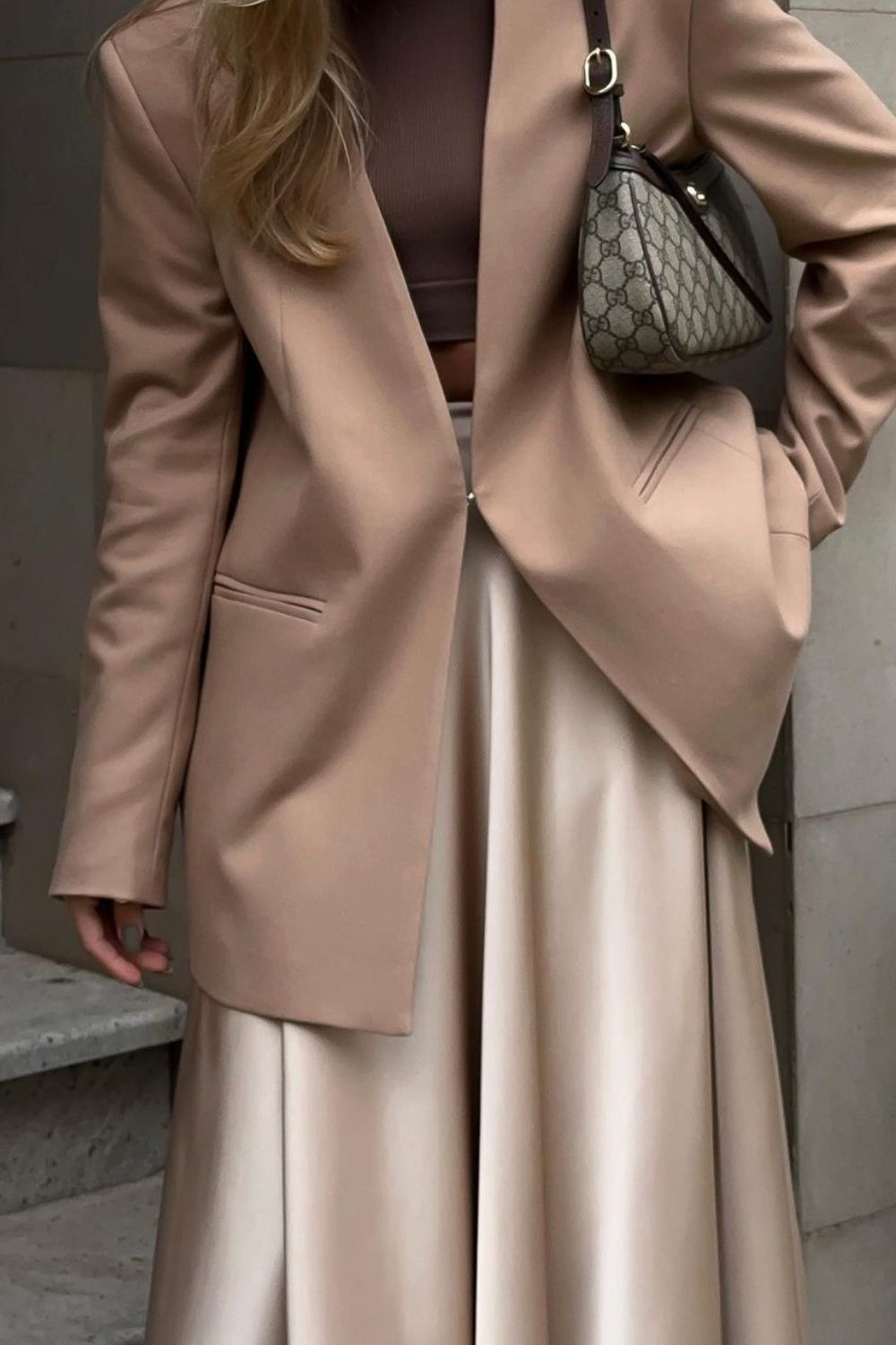 Back Elastic Waist Satin Minx Skirt