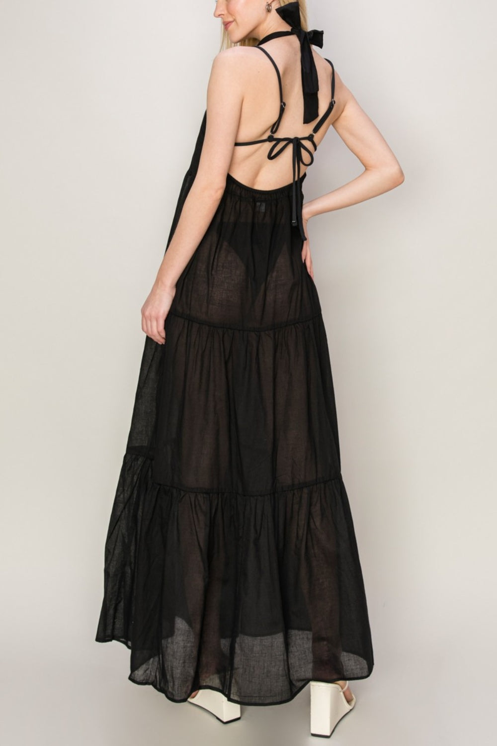 HYFVE Halter Neck Cover Up Maxi Dress - felvior