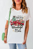Graphic Round Neck Short Sleeve T-Shirt - felvior