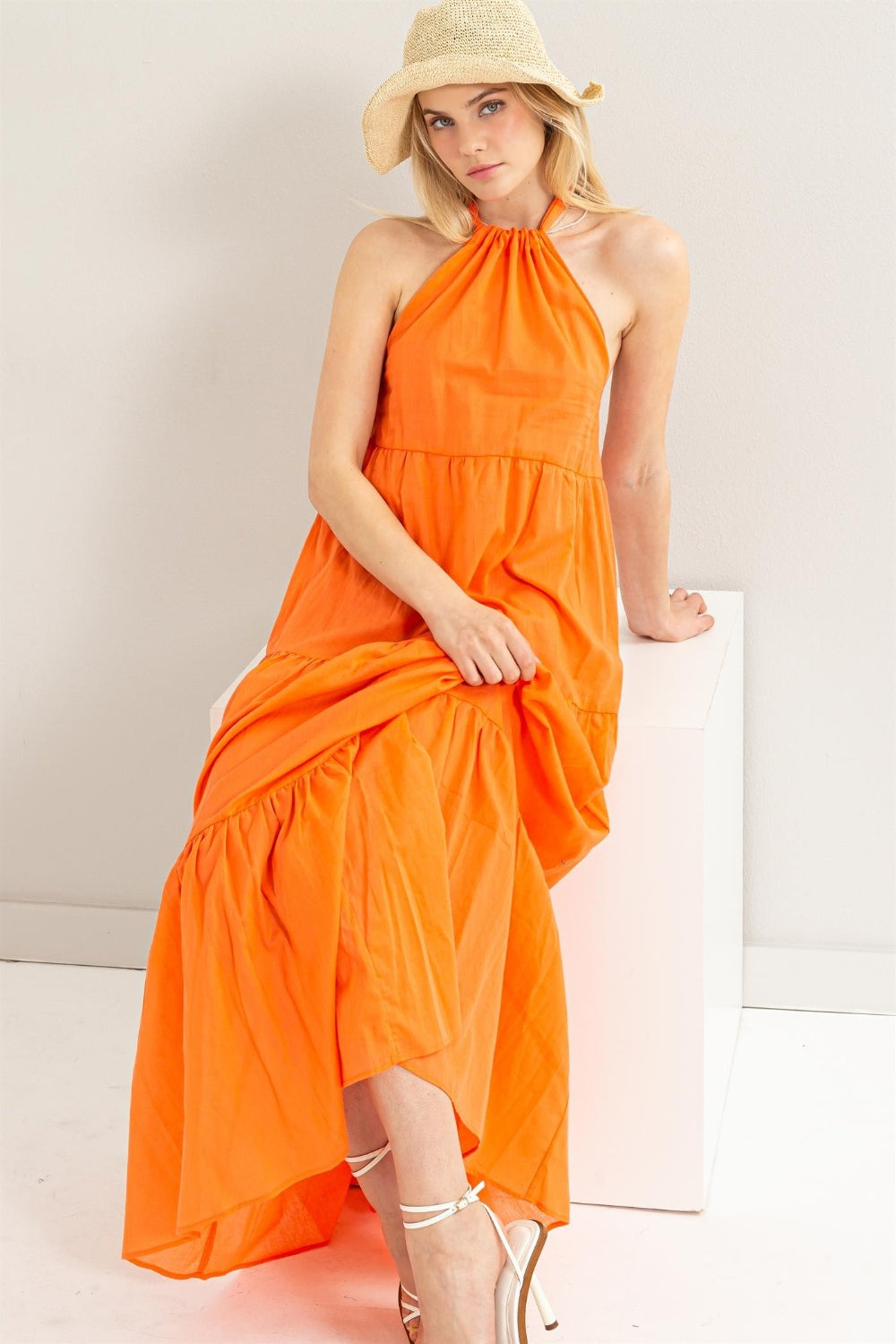 HYFVE Halter Neck Cover Up Maxi Dress - felvior
