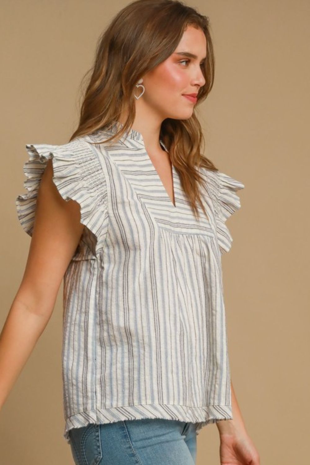 Haut nuisette rayé grande taille Umgee Image secondaire du produit