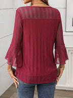 Round Neck Three-Quarter Sleeve Top
