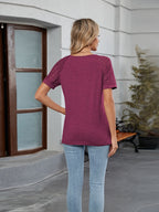 Round Neck Lace Short Sleeve T-Shirt