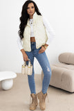 Snap Down Texture Vest Coat with Pockets - felvior