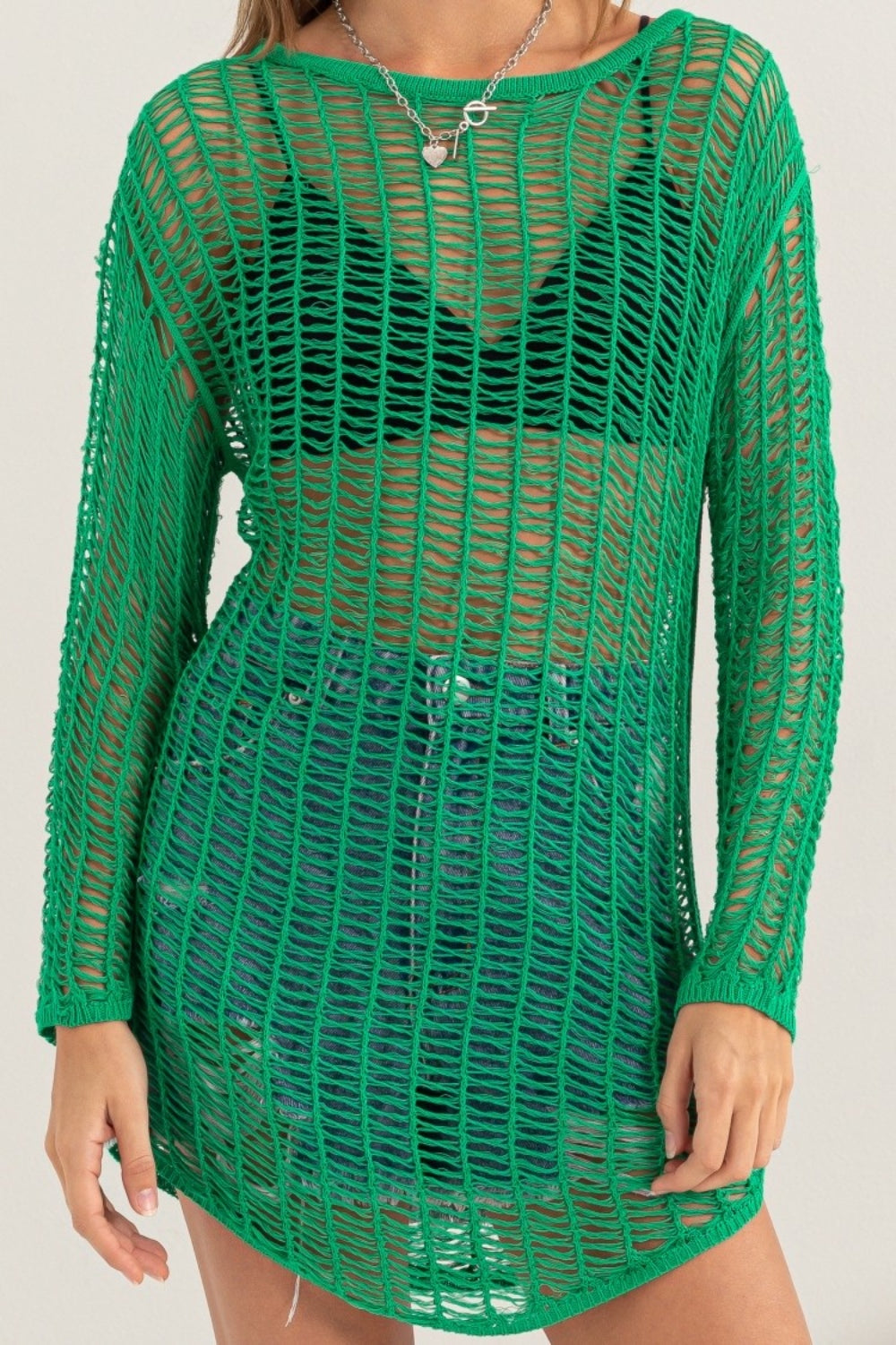 HYFVE Crochet Long Sleeve Cover Up - felvior