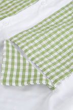 Two-Tone Plaid Button Down Long Sleeve Shirt