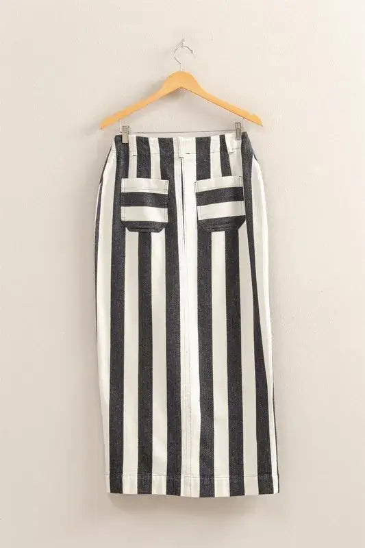 HYFVE Striped Pocket Detail Maxi Skirt