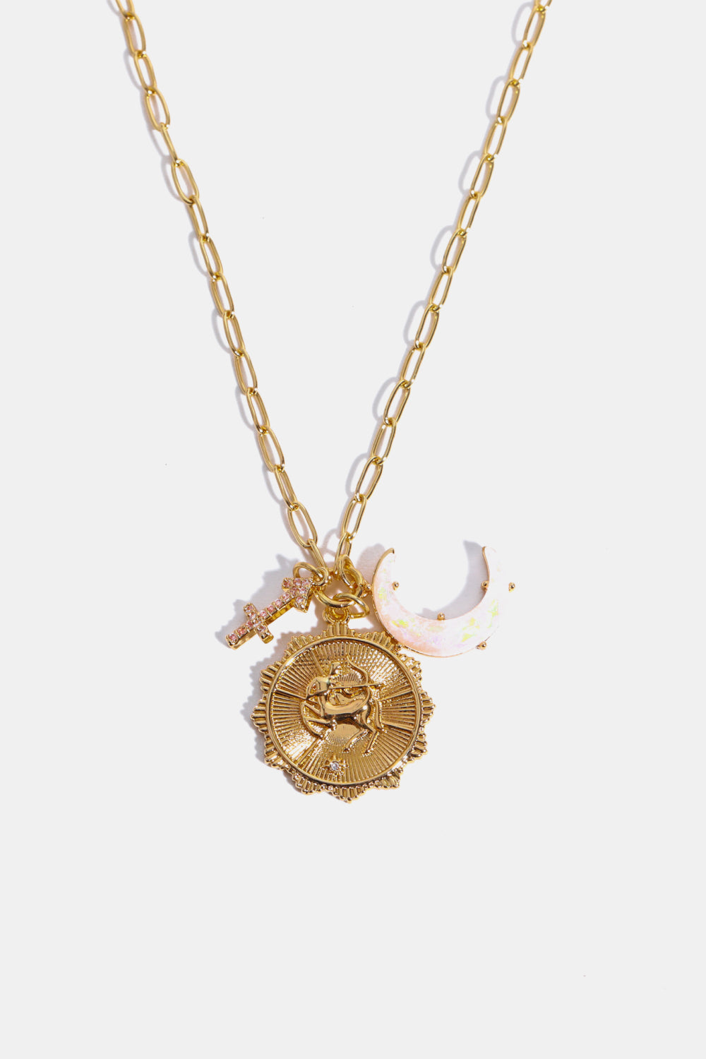 Constellation and Moon Pendant Copper Necklace - felvior