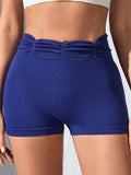 Ruched High Waist Active Shorts - felvior