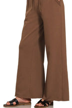 Zenana Fleece Exposed Seam Wide Leg Sweatpants