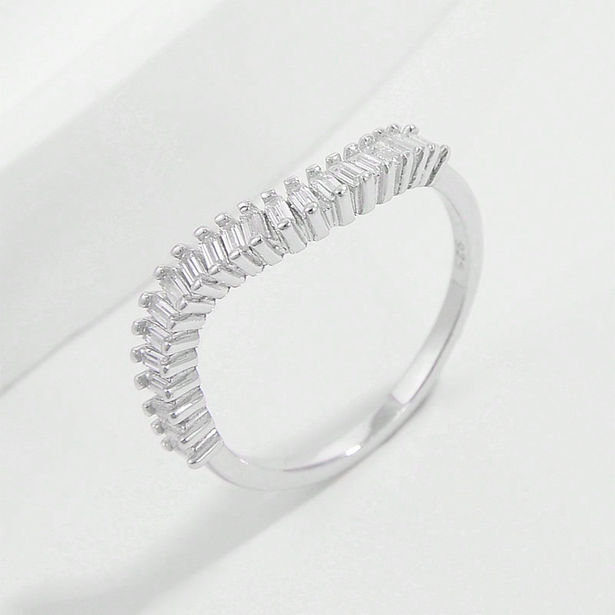 925 Sterling Silver Inlaid Zircon Ring - felvior