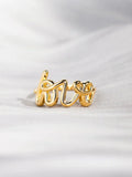 LOVE 18K Gold-Plated 925 Sterling Silver Ring - felvior