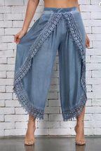 Full Size Lace Detail Wide Leg Pants Plus Size