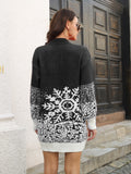 Snowflake Pattern Sweater Dress - felvior