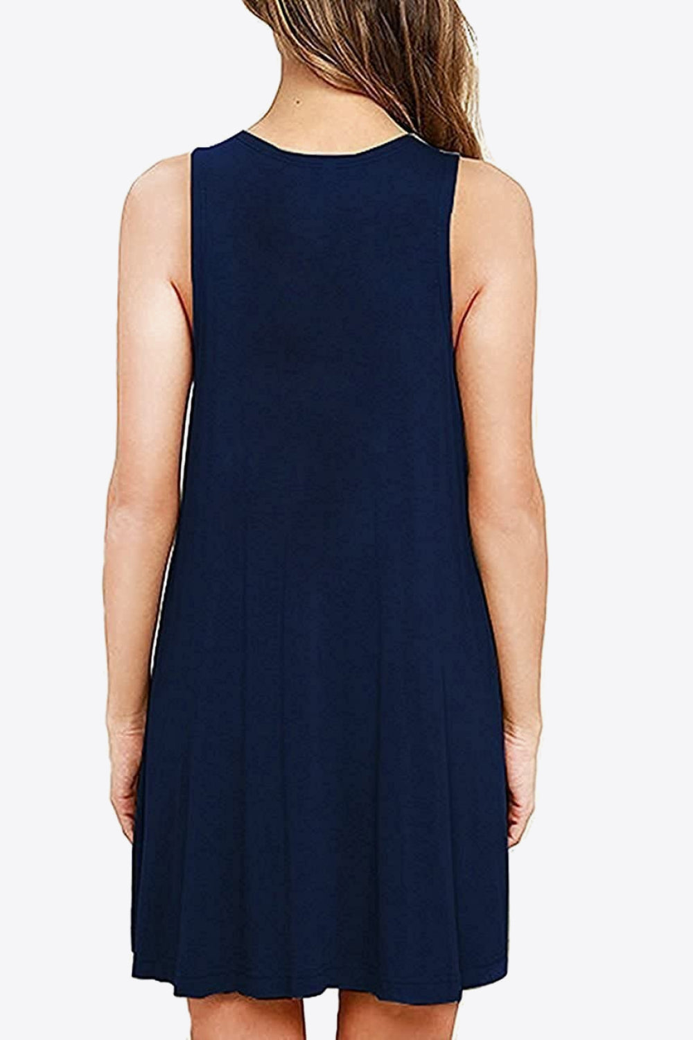 Full Size Round Neck Sleeveless Dress with Pockets - felvior