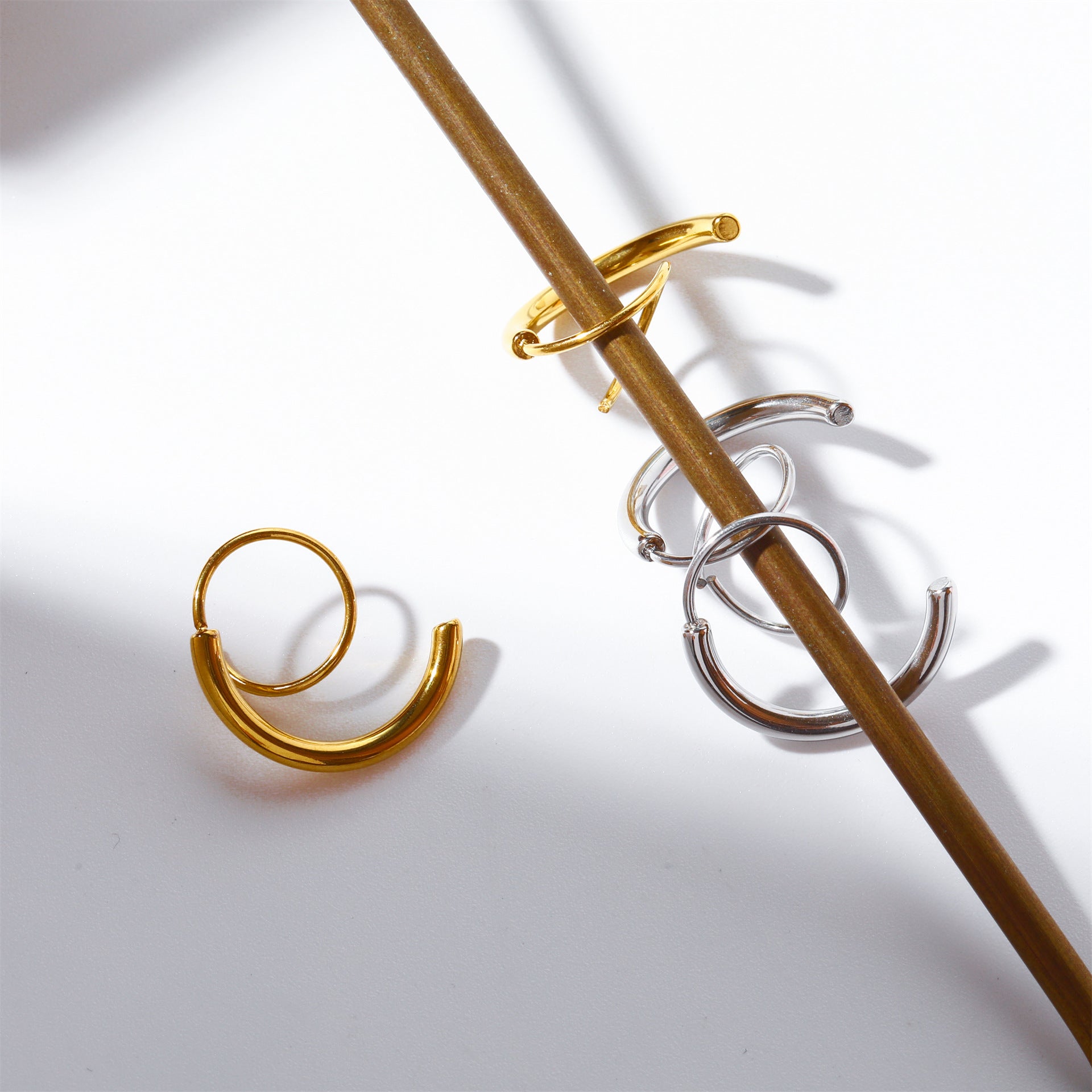 Stainless Steel Spiral Earrings - felvior