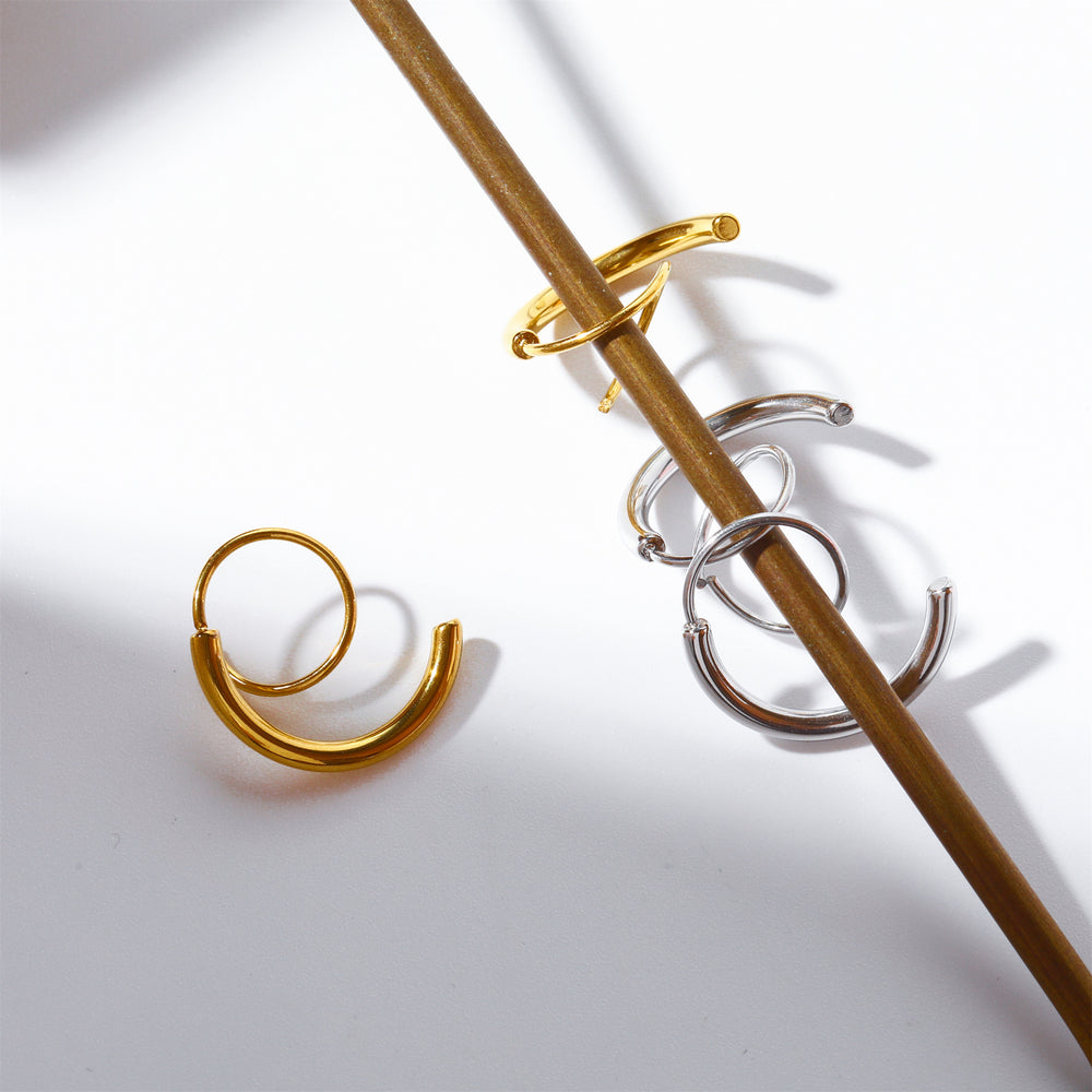 Stainless Steel Spiral Earrings - felvior