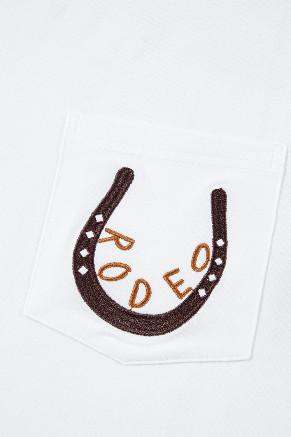 RODEO Horseshoe Embroidered Patch Pocket T-Shirt