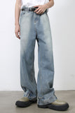 Men's Washed Loose Jeans with Pockets - felvior