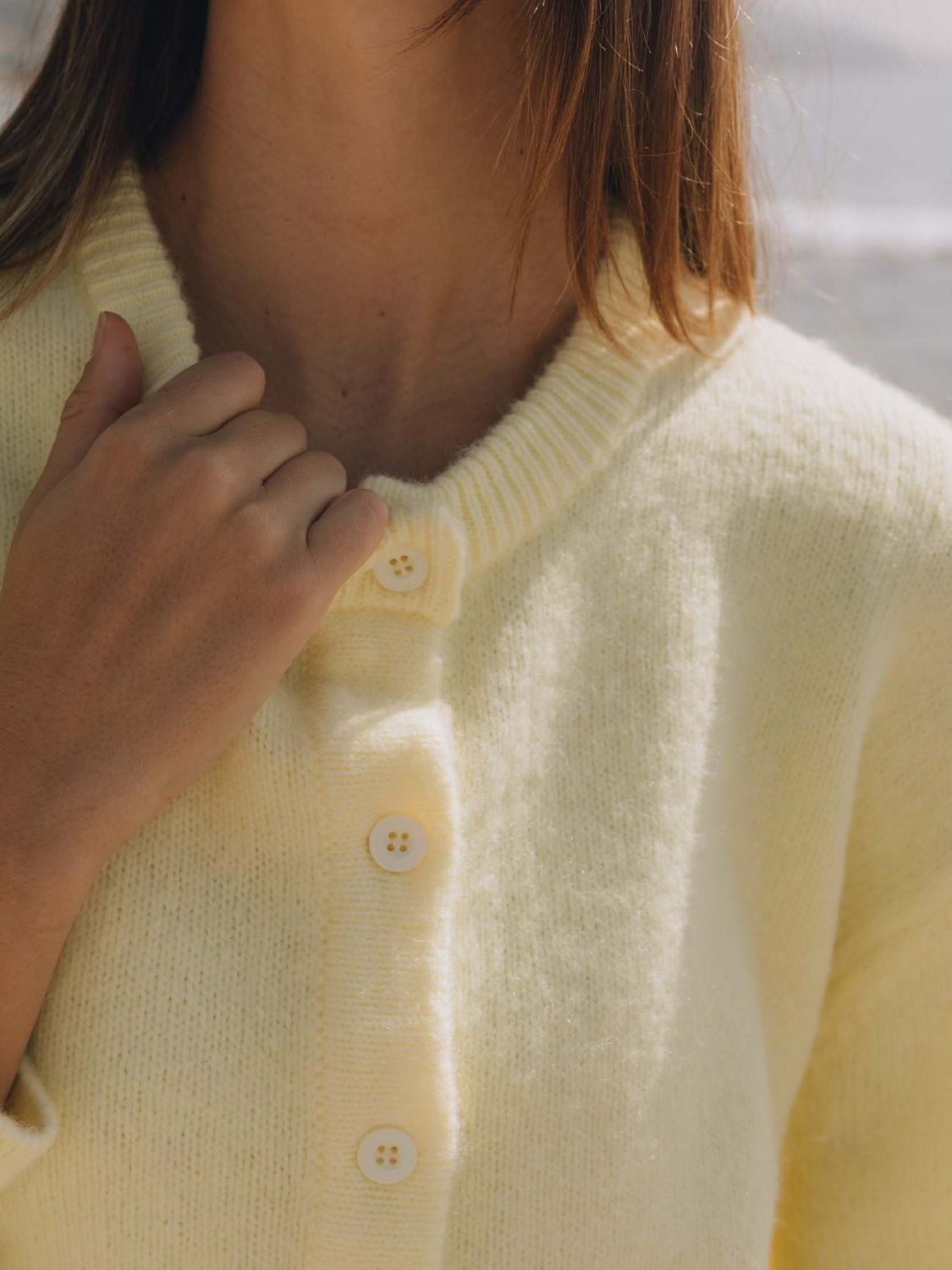 Button Down Long Sleeve Cardigan - felvior