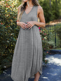 Full Size V-Neck Midi Tank Dress - felvior