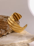 18K Gold-Plated Stainless Steel Open Ring - felvior