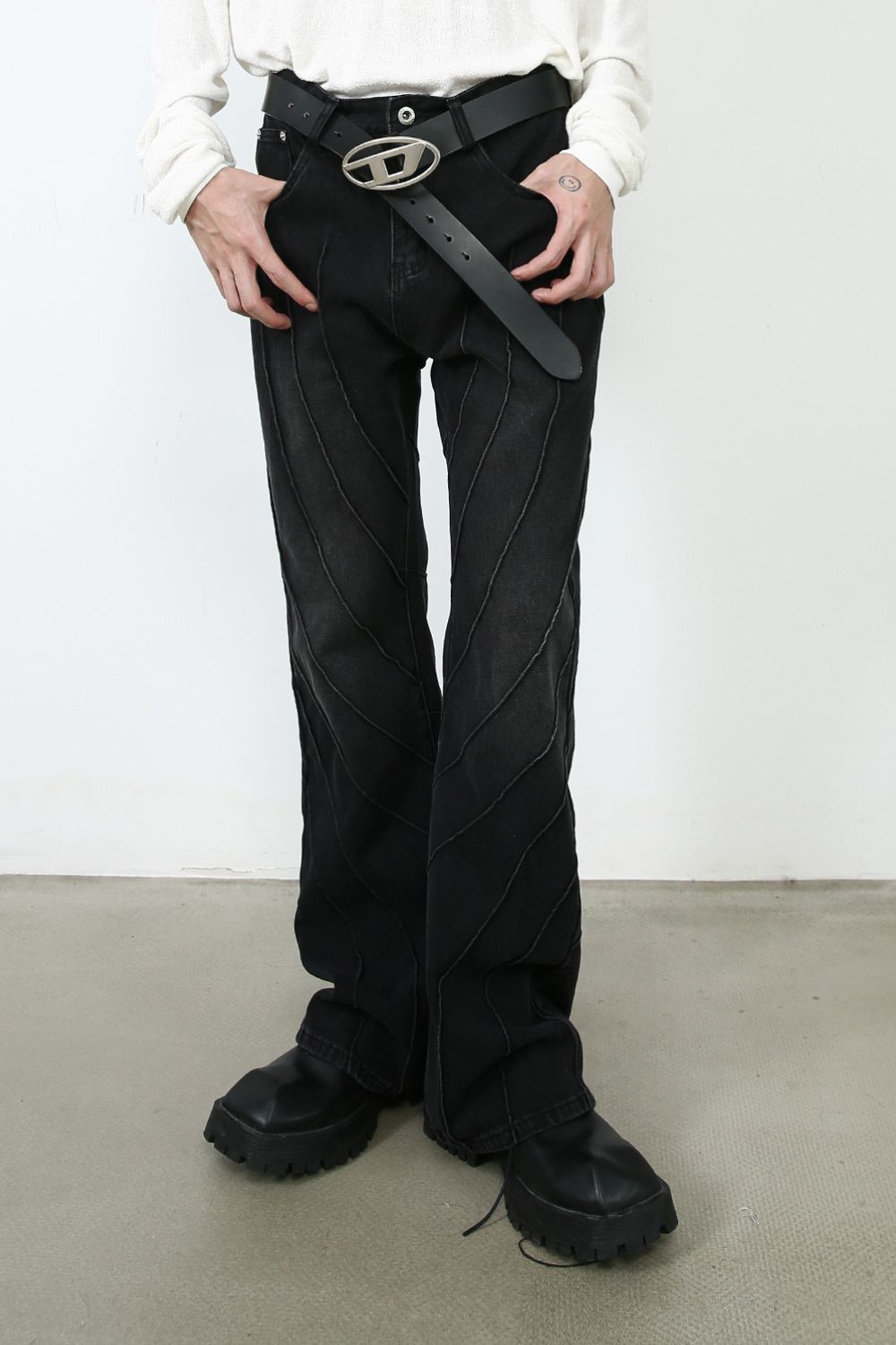 Men's Exposed Seam Jeans with Pockets Zweitbild
