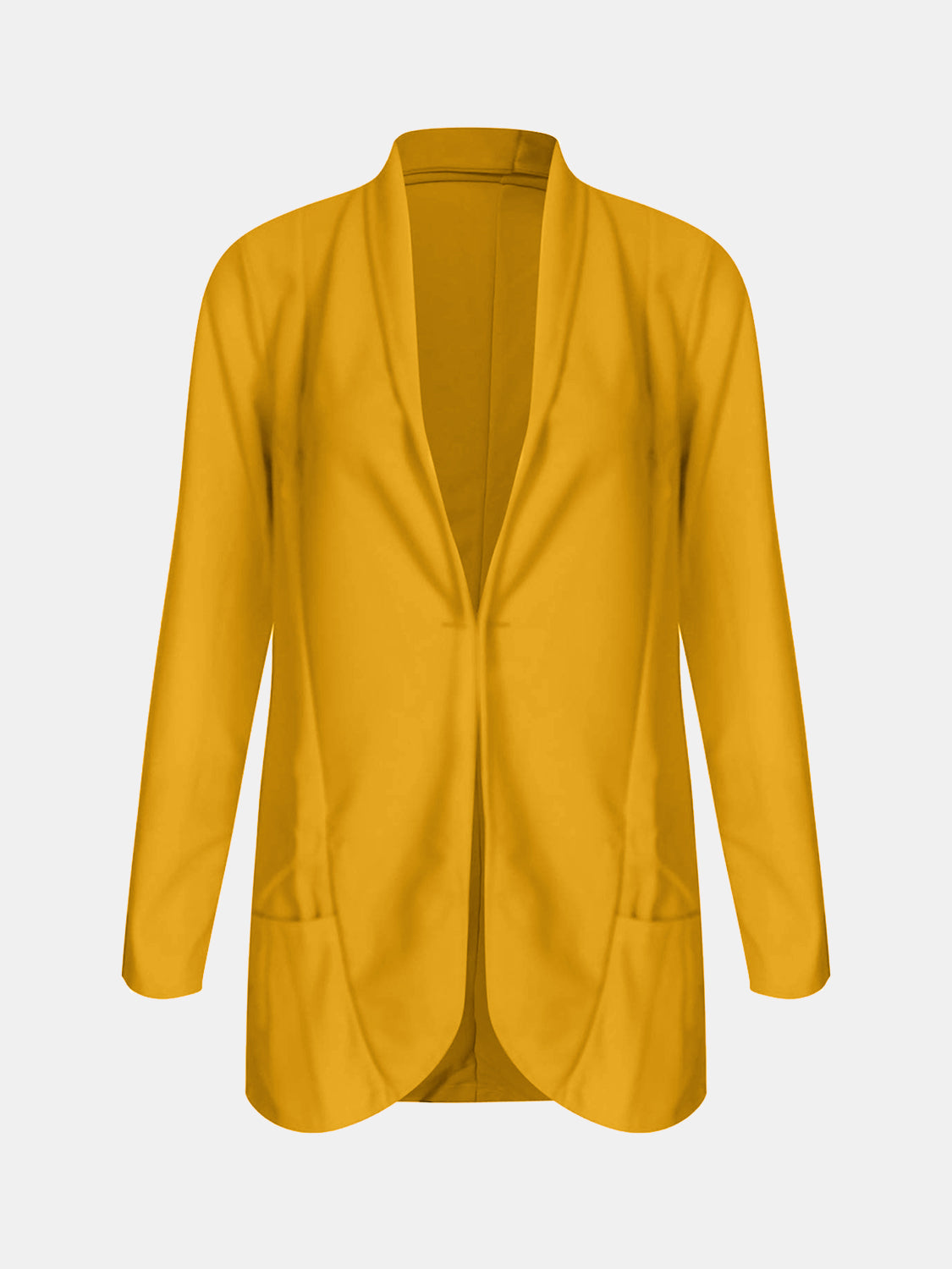Collared Neck Long Sleeve Blazer - felvior