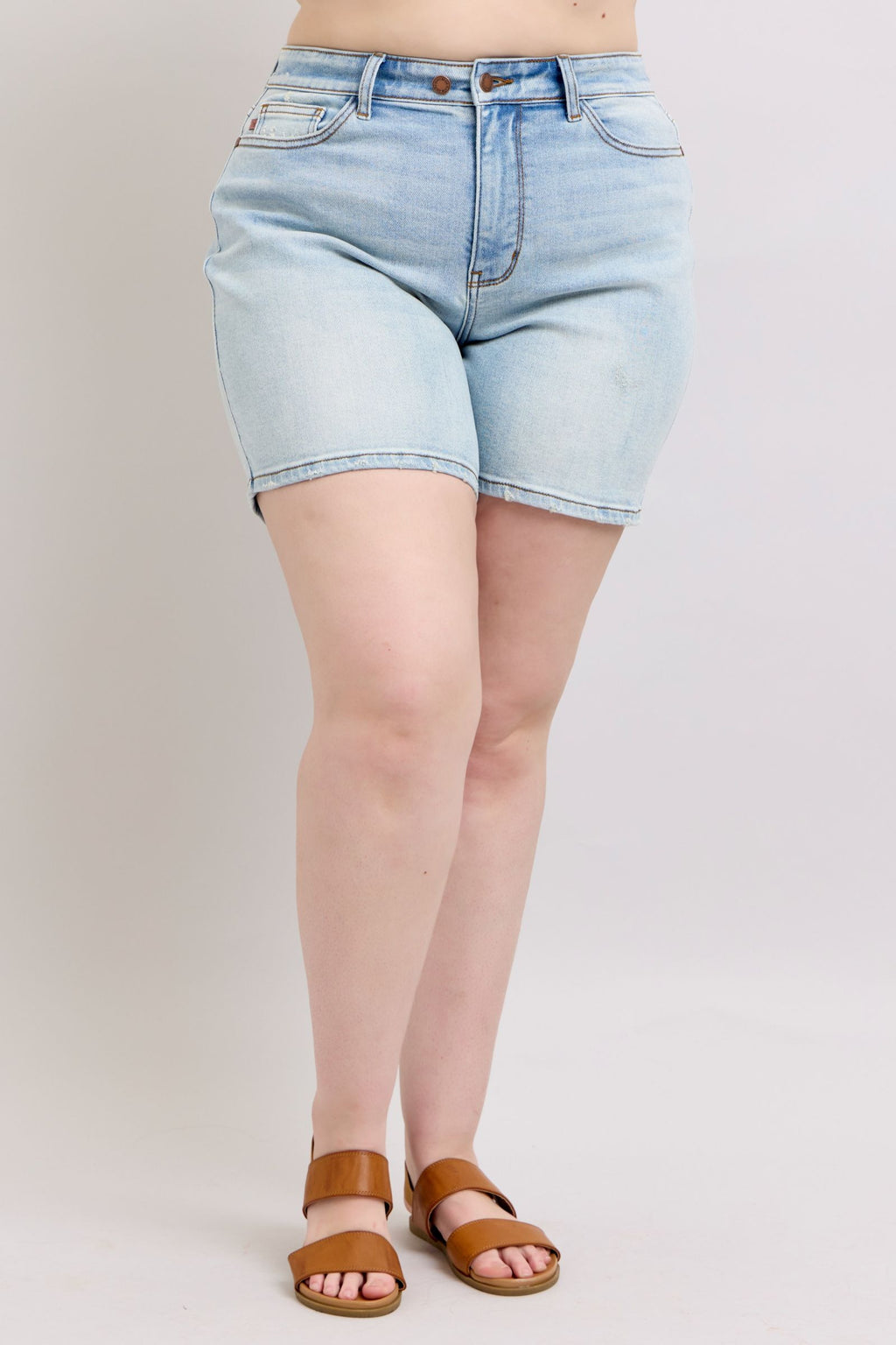 Judy Blue Plus Size Denim Shorts - 2 Button with Pockets