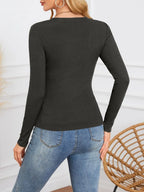 Notched Long Sleeve T-Shirt