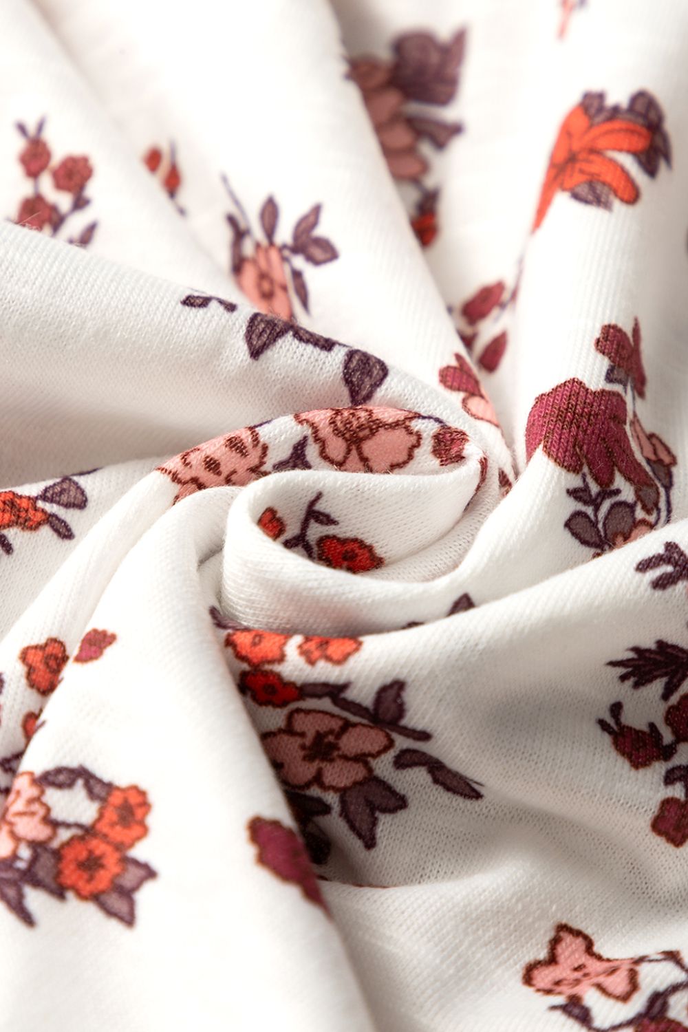 Floral Ruched Cinched Short Sleeve Blouse