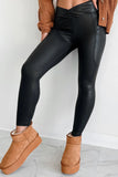 Pocketed V-Cut Waist Leggings - felvior