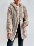 Button Down Hooded Coat - felvior