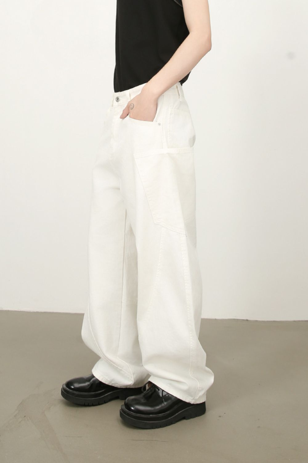 Men's Mid Rise Wide Leg Jeans - felvior
