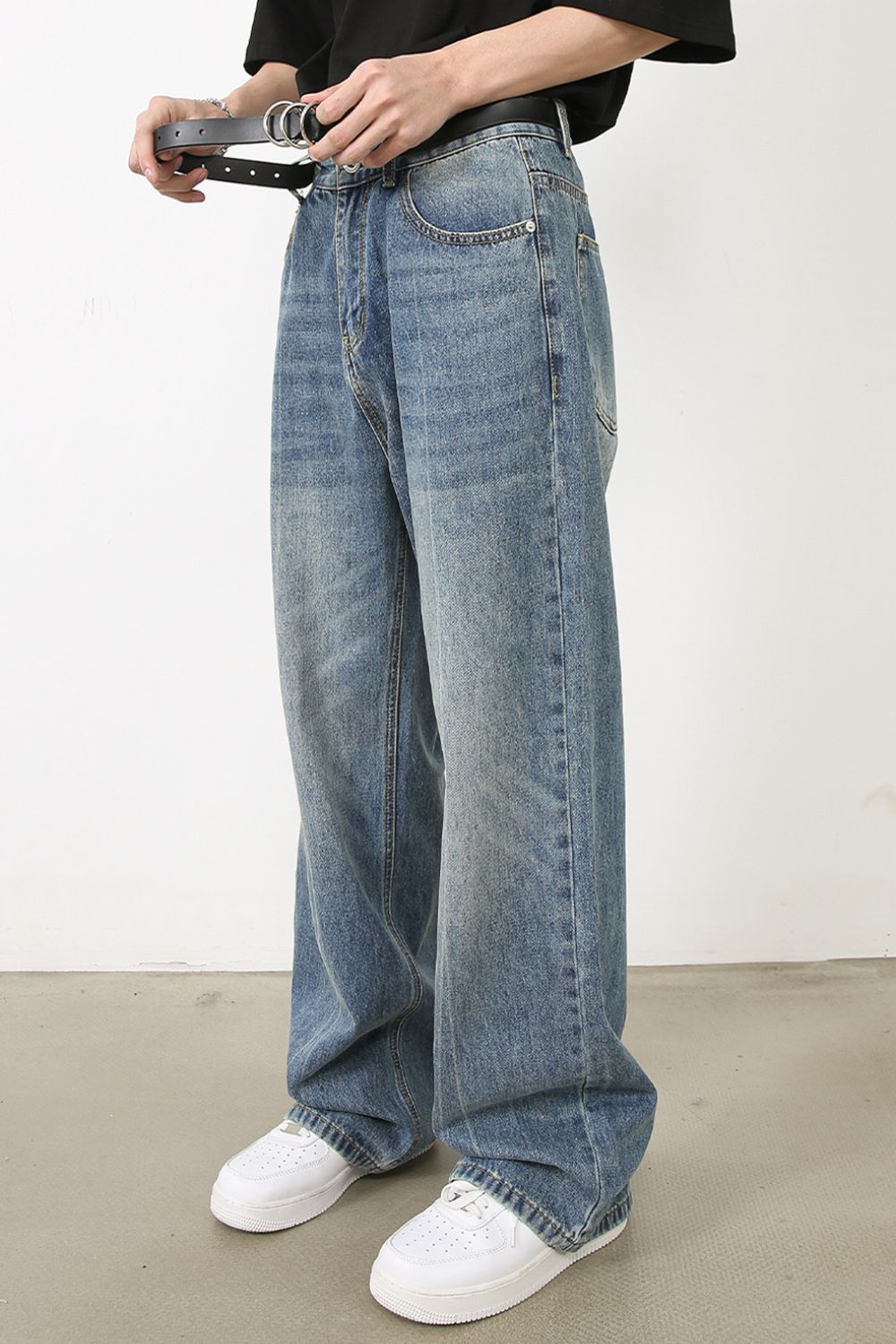 Men's Washed Jeans with Pockets