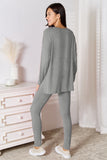 Basic Bae Bamboo Full Size V-Neck Long Sleeve Top and Pants Lounge Set - felvior