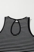 Striped Ribbed Round Neck Tank