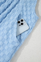 Checkered Pocketed Wide Leg Overalls