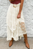 Lace Tiered Midi Skirt - felvior