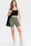 Wide Waistband Sports Shorts with Pockets - felvior