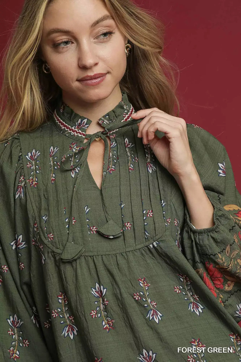 Umgee Floral Boho Peasant Blouse