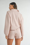 MABLE Half Zip Sweatshirt and Shorts Set - felvior