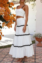 Contrast Trim Cami and Skirt Set