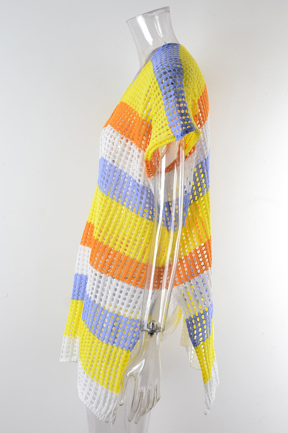 Slit Color Block V-Neck Cover-Up - felvior